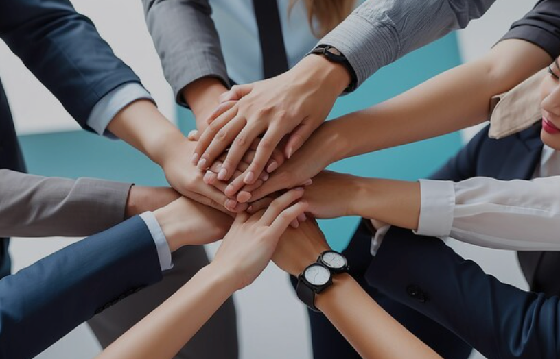 person in black long sleeve shirt holding persons hand